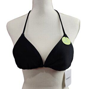 🏆Forever 21 New Triangle Strappy Black Bikini Swimsuit Top